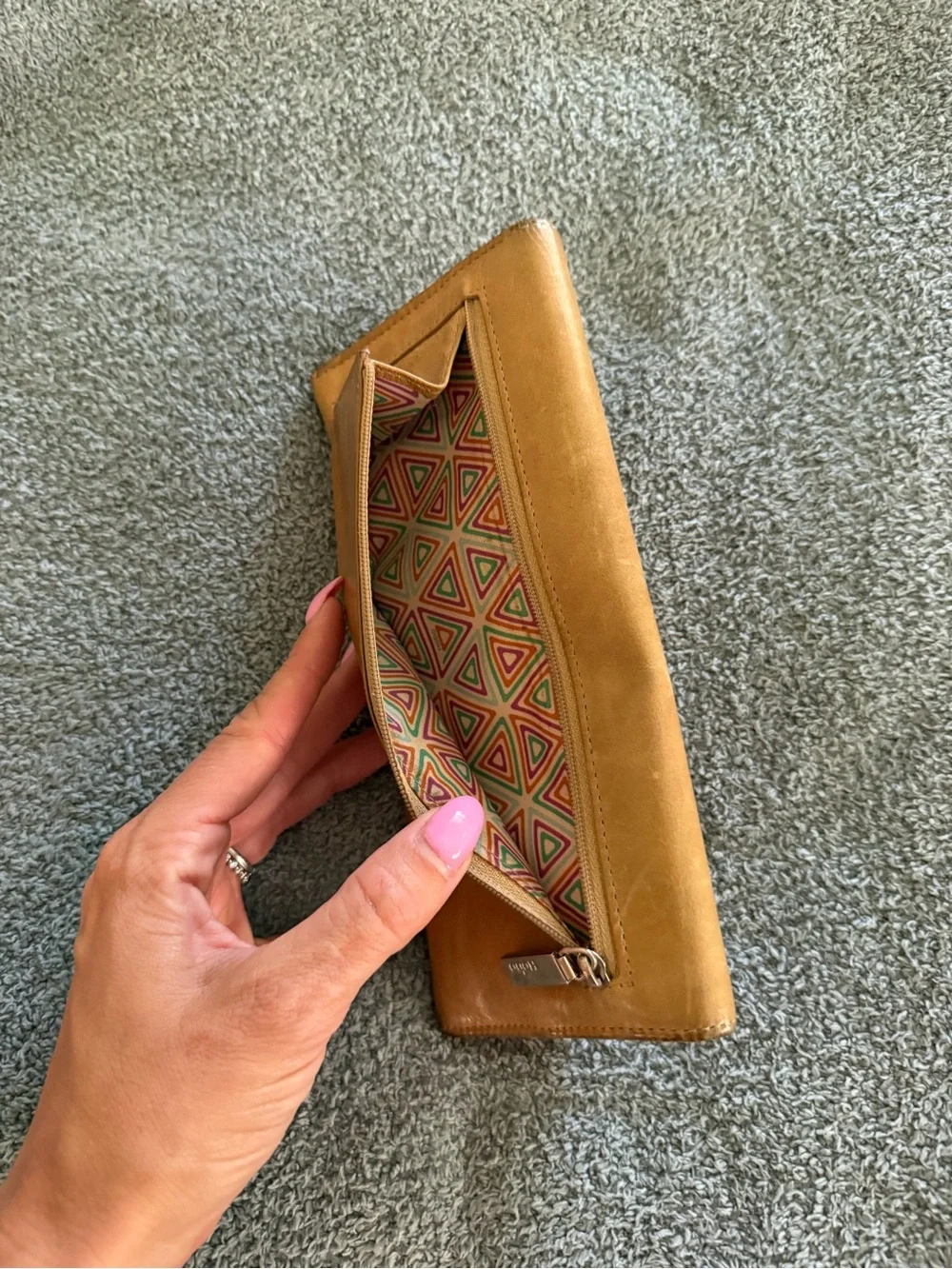 HOBO Tan Leather Continental Wallet Organizer